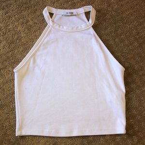 White halter neck top